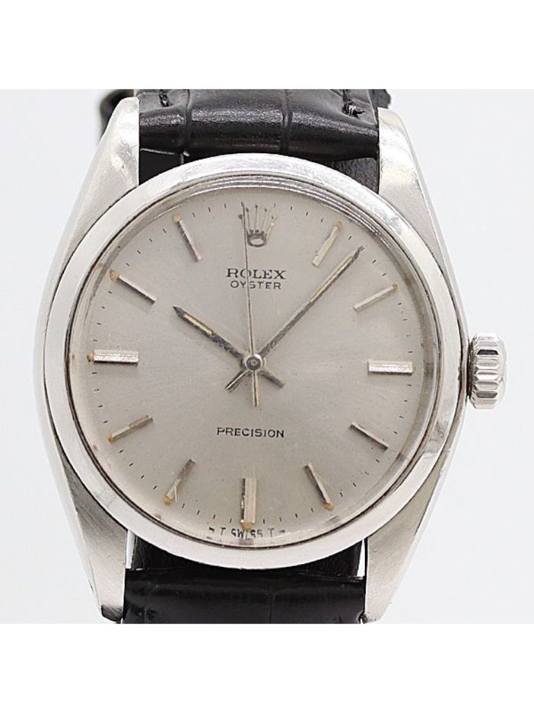 Rolex Oyster Precision Hand Wound Silver Dial Watch